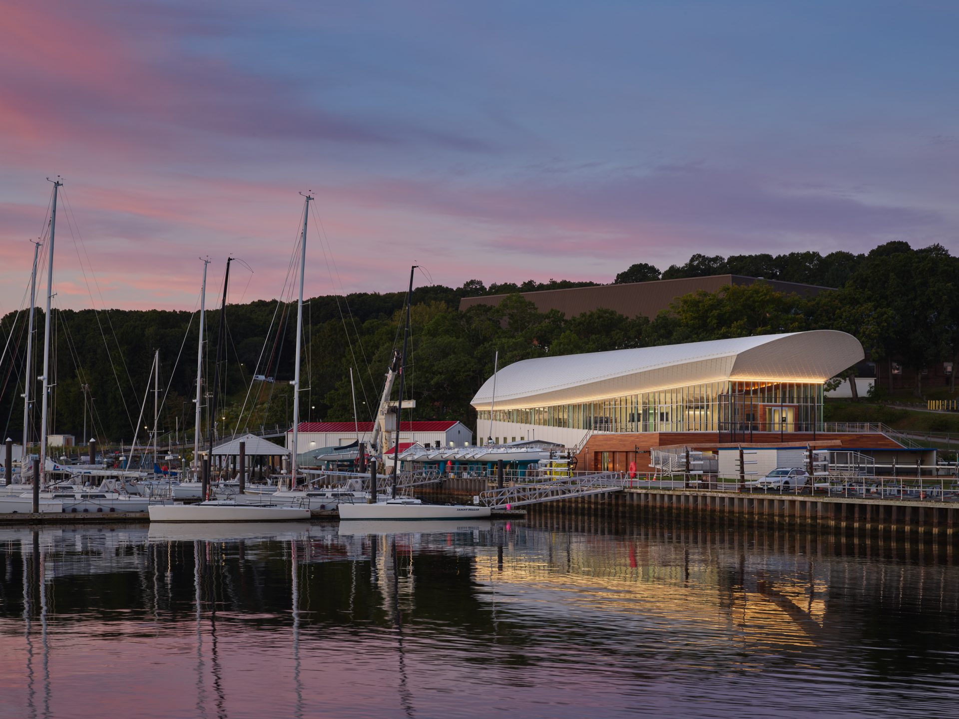 The U.S. Coast Guard's Maritime Center of Excellence features Kawneer's IR 501UT Framing System, 350T Insulpour® Thermal Entrances